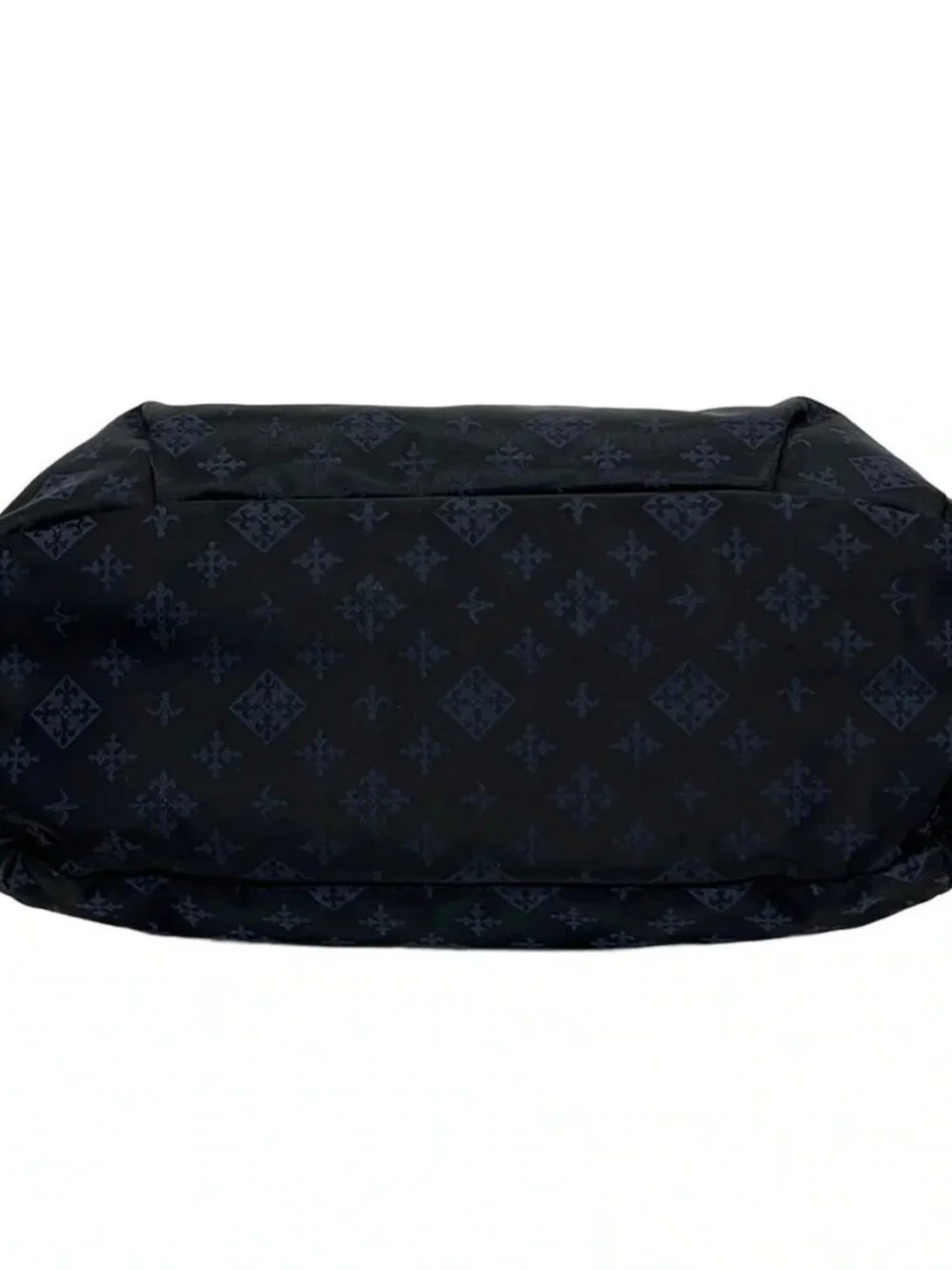 russet Dark Navy Blue Nylon Leather Shoulder Bag